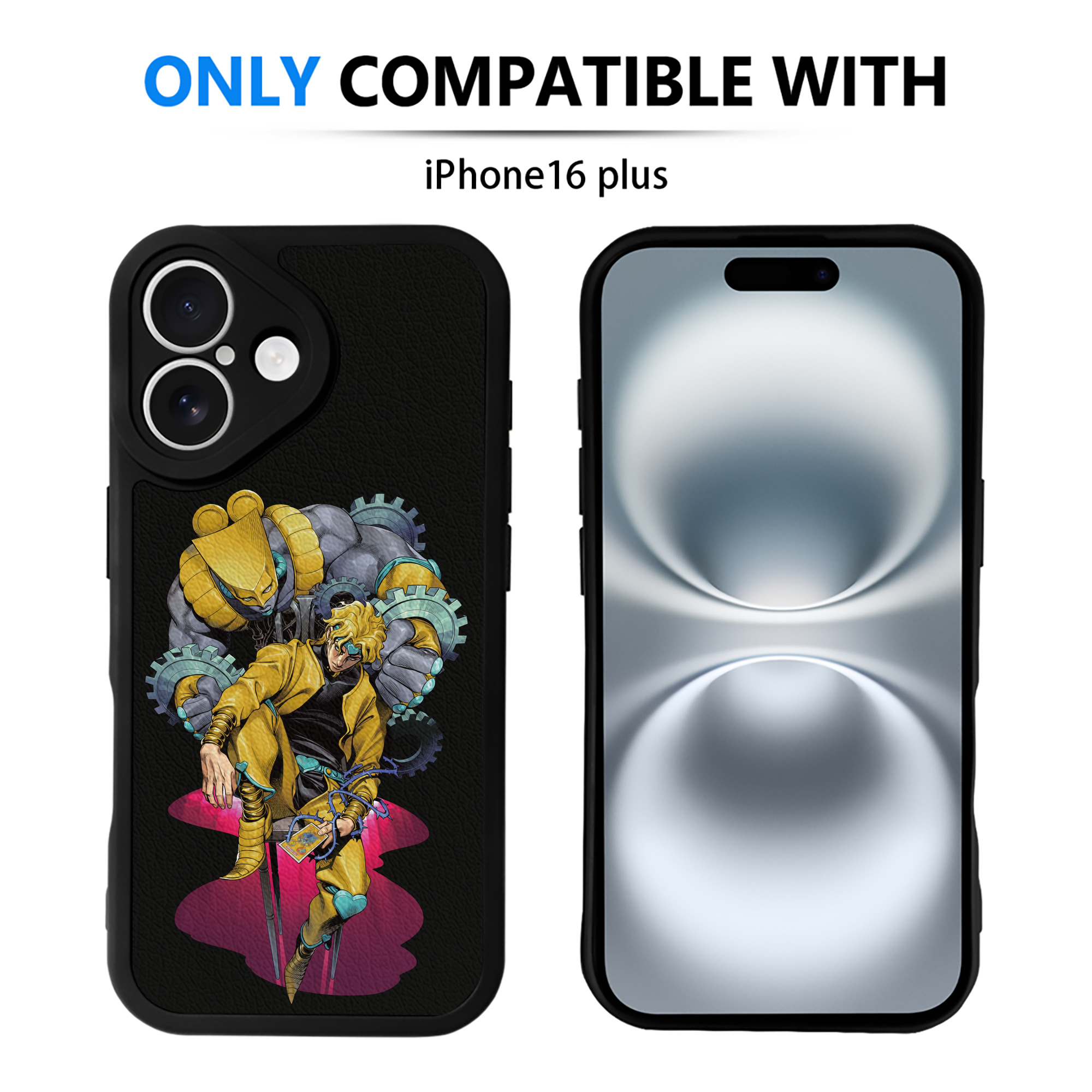（画像用） ジョジョの奇妙な冒険 ディオ?ブランドー JoJo's Bizarre Adventure Dio Brando 【iPhone 16シリーズ対応】シリコンスマホケース（レザー調） 材質：シリコン
